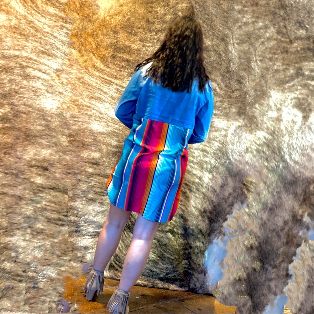 Denim Serape Dress/ Tunic - Picture 3 of 5